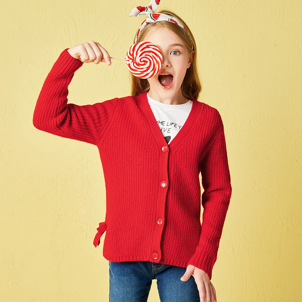 Детские свитера для девочек Новинка осени 2018 детская трикотажная одежда