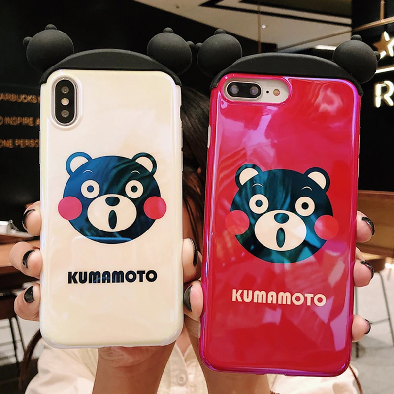 Чехол с 3D синим светом для iphone 11 X XR XS Pro Max Cartoon bear, чехлы для телефонов iphone 8 7 6 6S Plus, чехол Розовая пантера