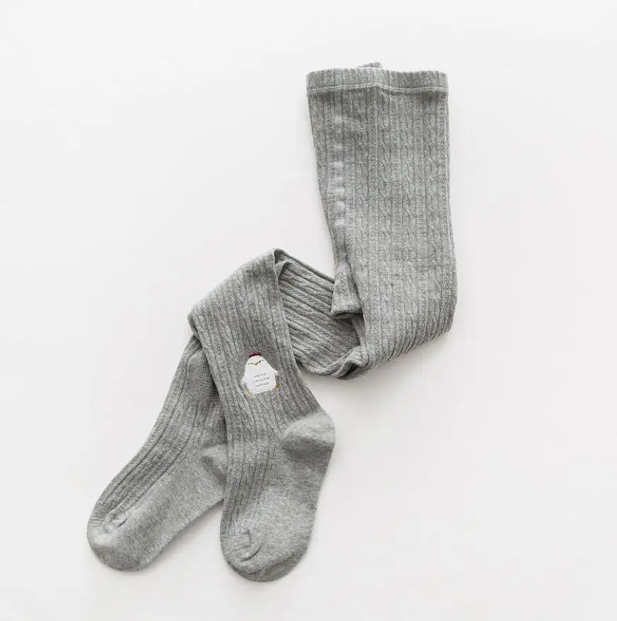 light gray Xisayababy новые хлопковые мягкие детские колготки для девочек с принтом из мультфильма, вязаные колготки для младенцев, дышащие, яркие детские гольфы для От 1 до 8 лет - Цвет: light gray
