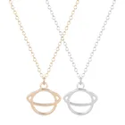 Модное уникальное двойное круглое ожерелье QIAMNI Saturn, ожерелье с подвеской, удивительные украшения, подарок на Рождество для девушек и женщин