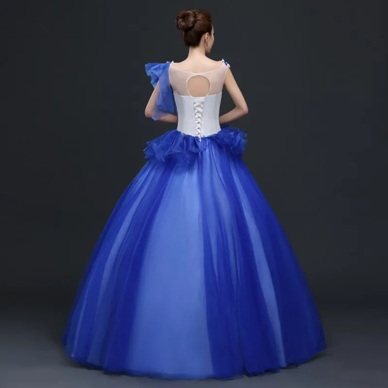 New Arrivals 2019 Scoop Neck Appliques Flowers Decorated Ruffles Quinceanera Dresses Puffy Ball Gown Sleeveless Prom Dresses images - 6