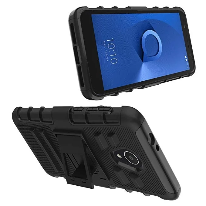 Прочный Чехол-кобура с зажимом для ремня для Alcatel 1X Evolve Tetra Alcatel 7, пластиковый чехол с подставкой
