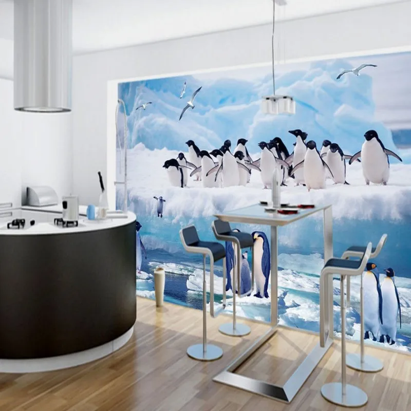 Дропшиппинг обои на заказ для детей лед и снег Пингвин спальни фото роспись