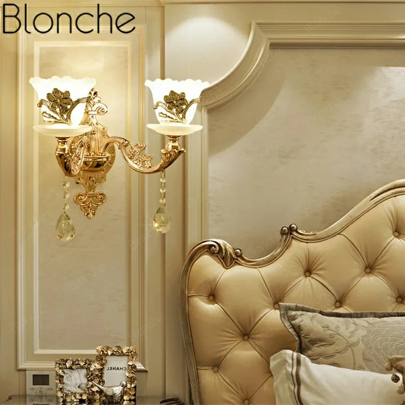 Скандинавские Роскошные светодиодные Настенные светильники для дома Золотая