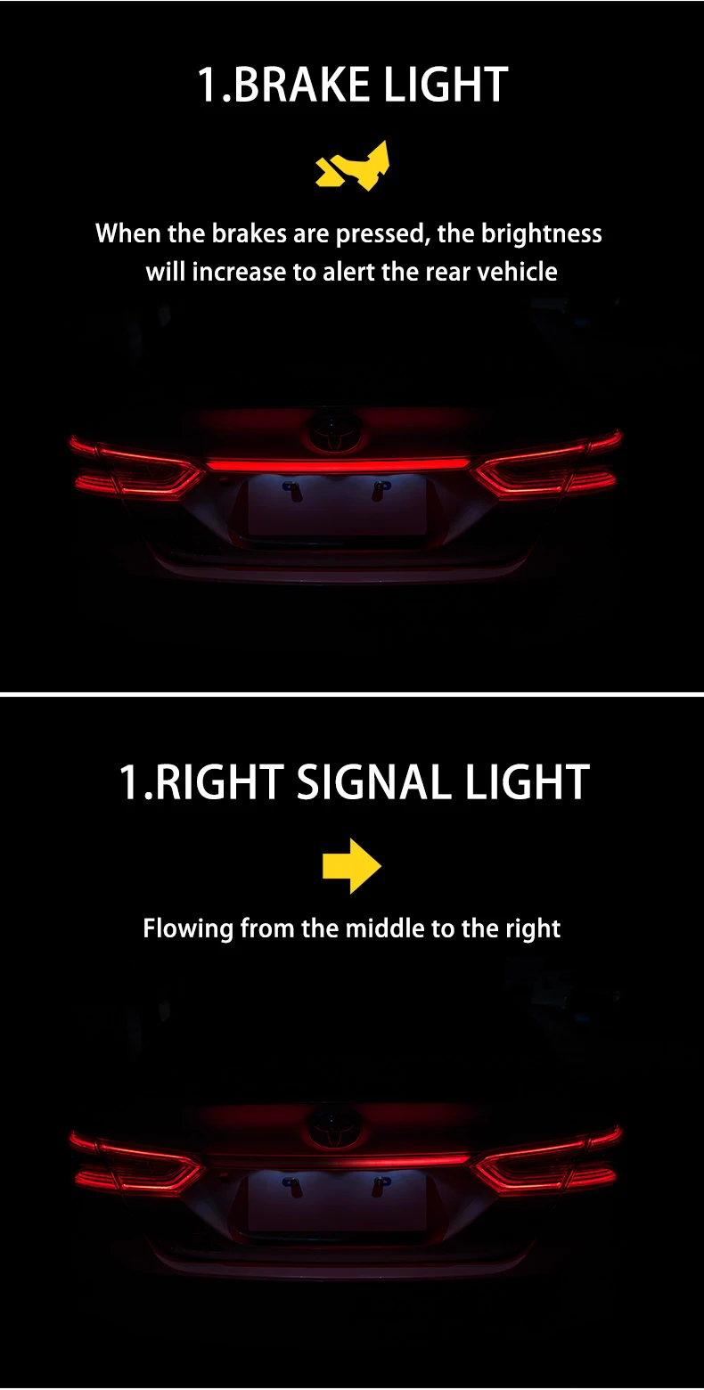 AKD Тюнинг автомобилей задние фонари для Toyota Camry гибридные задние фонари светодиодный DRL ходовые огни Противотуманные фары Задние парковочные огни