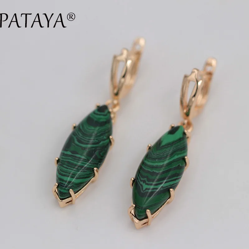 PATAYA, новинка, RU,, разноцветные свисающие серьги из натурального камня, 585, розовое золото, лошадиный глаз, серьги для женщин, свадебные, индийские ювелирные изделия