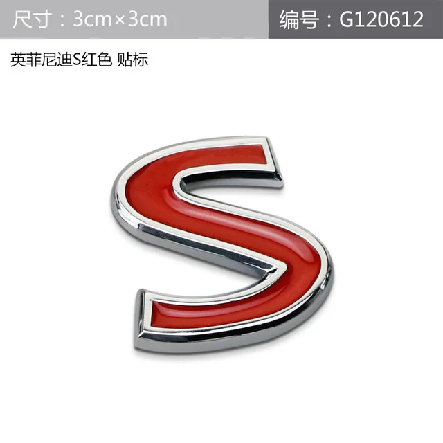 5X New Letter S Синий и Красный Автомобильный 3d стикер с металлической эмблемой для