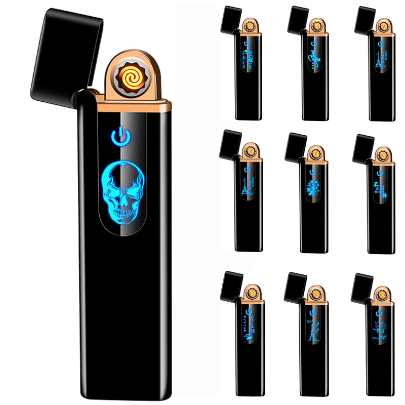 Mini metal double-sided point USB charging customized electronic cigarette lighter wholesale Amazon AliExpress agent | Дом и сад