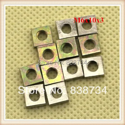 

100pcs m6 carbon steel yellow zinc coated square nut