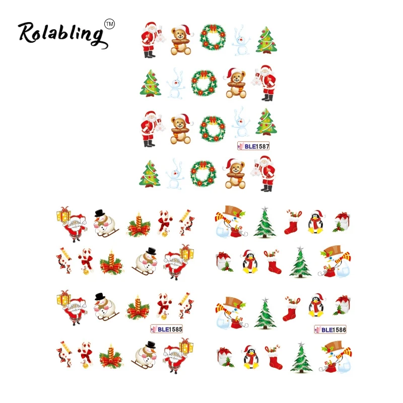 Nail Art Stickers Christmas Snow Water Transfer Decals Decoration For Design | Красота и здоровье