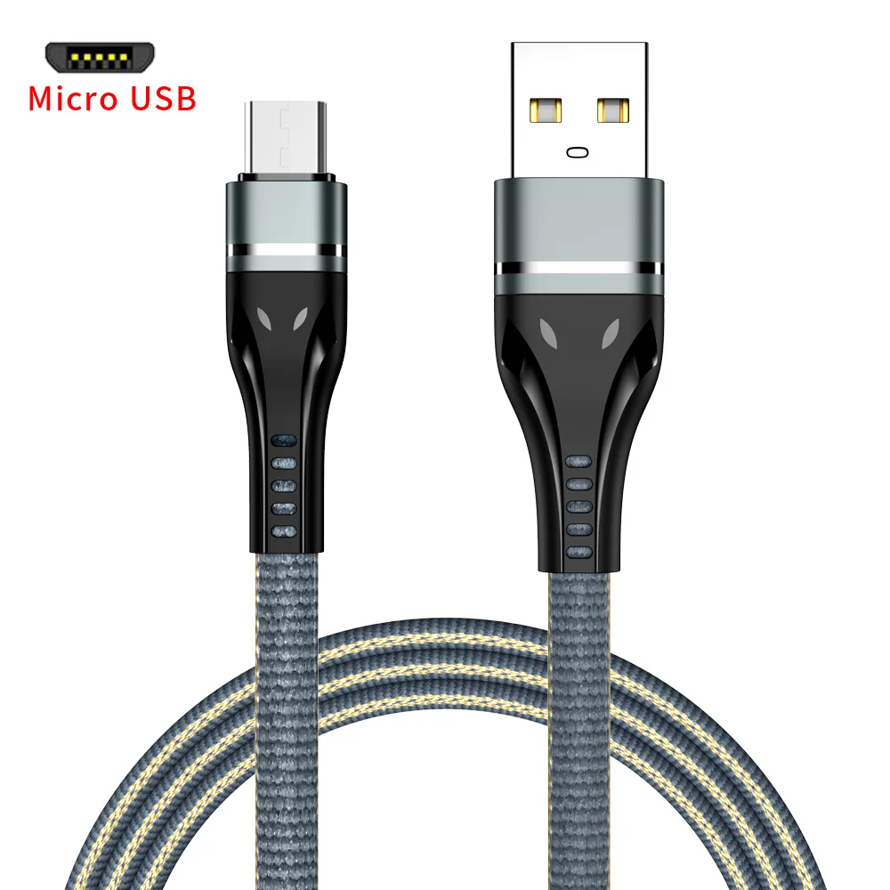 MUSTTRUE, плоский кабель, 1 м, Micro USB кабель, зарядное устройство для samsung, xiaomi, sony, HUAWEI, microUSB, для xiaomi redmi5 plus, 6, 7, 6a, провод - Цвет: Серый