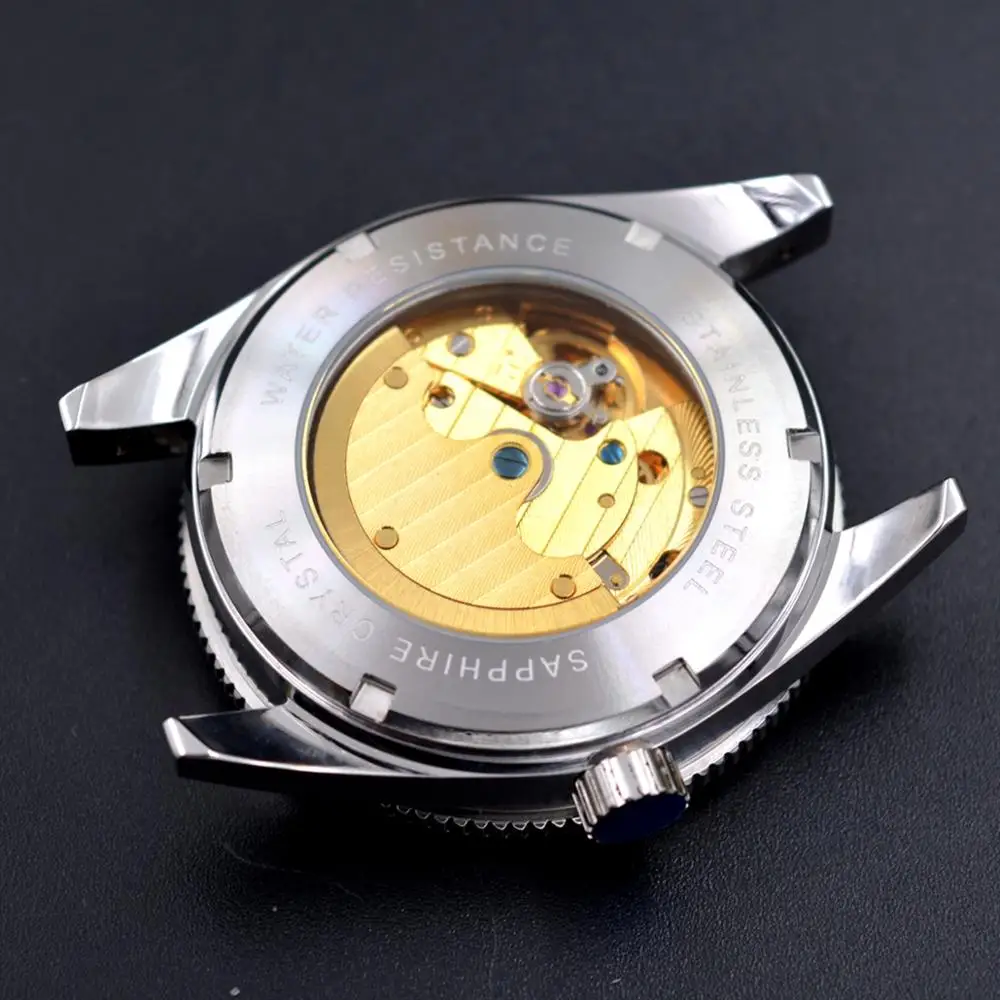 Механические наручные часы, 41 мм, deber chасы reloj hombre, сапфировое стекло, стерильный циферблат, кожа, керамический ободок, автоматические мужские часы