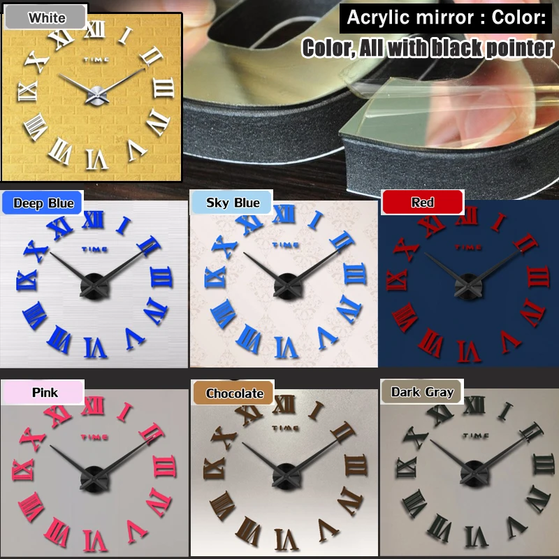 Новое поступление 2020 кварцевые часы модные 3D домашние большие настенные римские