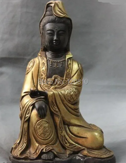 10 Тибет Буддизм Бронза Медь Восемь сокровища Кван инь Гуаньинь ST|st|st |