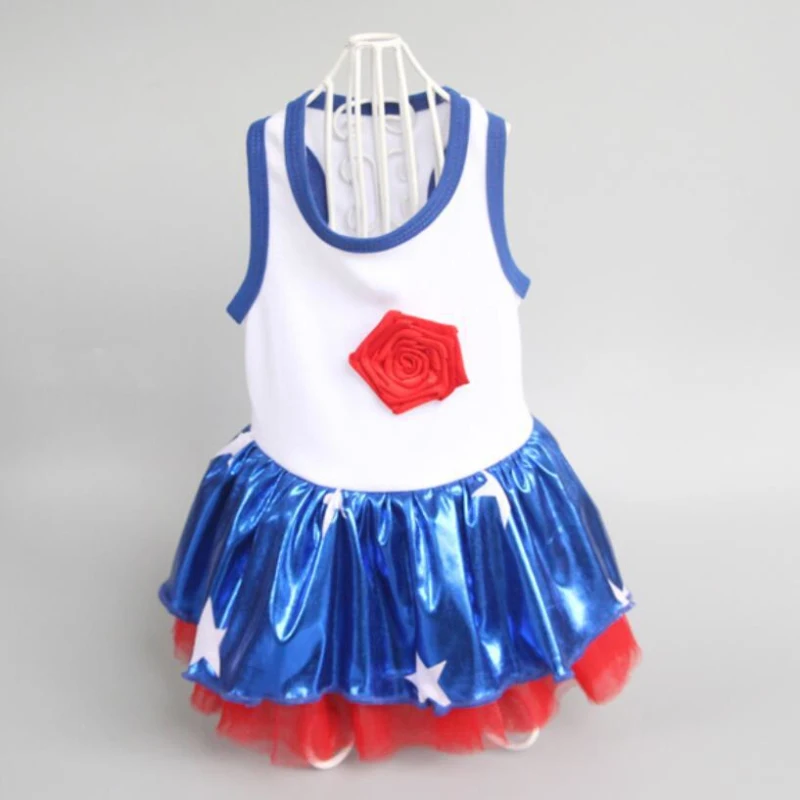 Летнее платье для собак Одежда маленьких питомцев с изображением щенка и пуделя