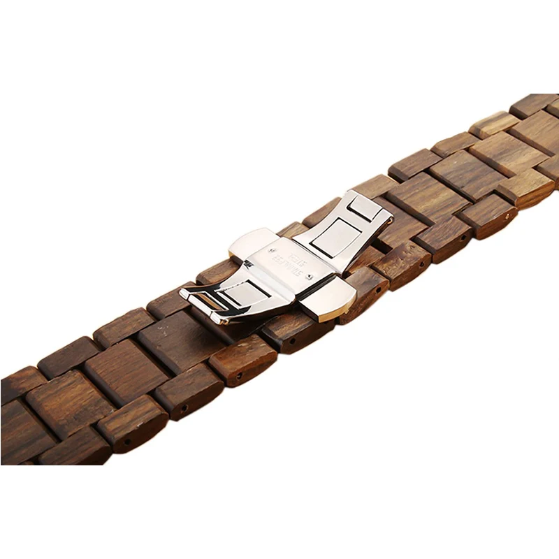 Sandalwood Zebra pat Деревянный ремешок для apple watch, ремешок для apple watch 5 4 3, ремешок 44 мм/40 мм iwatch 5 42 мм/38 мм, деревянный браслет с бабочкой - Цвет ремешка: Sandalwood Zebra pat