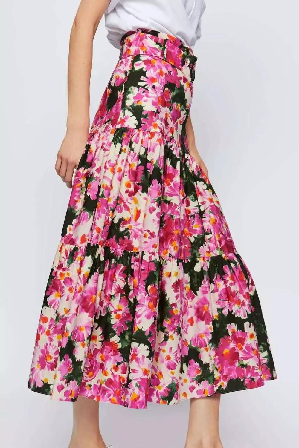 Northflow 2019 юбки женские mujer moda с цветочным принтом трапециевидной формы до середины