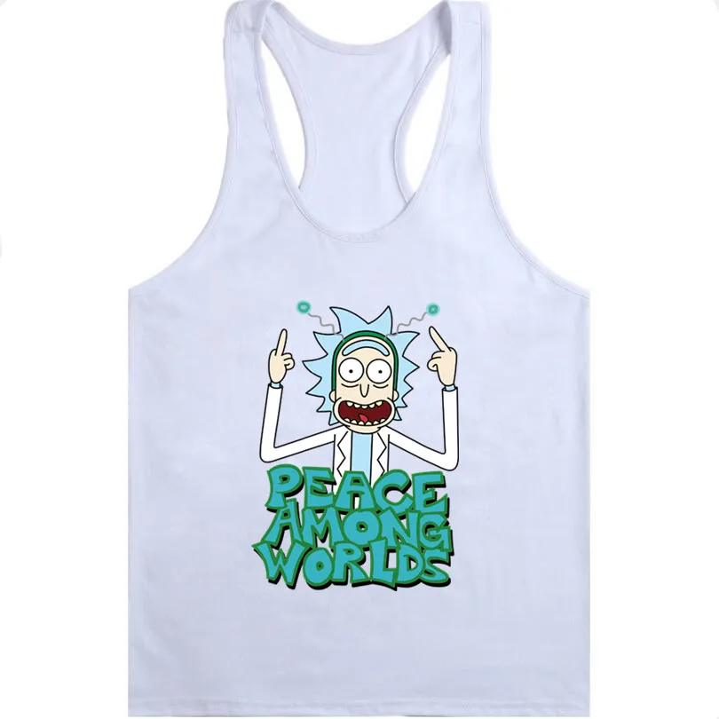 13 White Free Rick, забавные мужские майки с принтом, майка для бодибилдинга фитнеса, хипстерские, забавные, Рик и Морти, повседневные майки - Цвет: 13 White