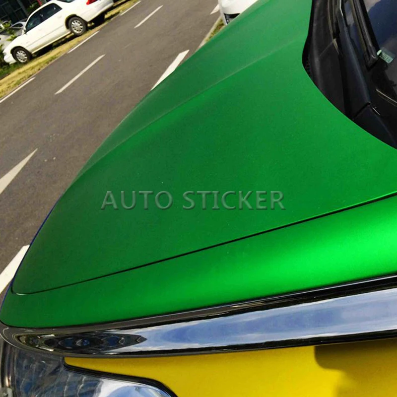 Retailing 10/20/30/40/50cm*152cm Apple Green Metallic Matt Vinyl wrap Car Wrap With Air Bubble Free Wrapping Sticker Foil | Автомобили и