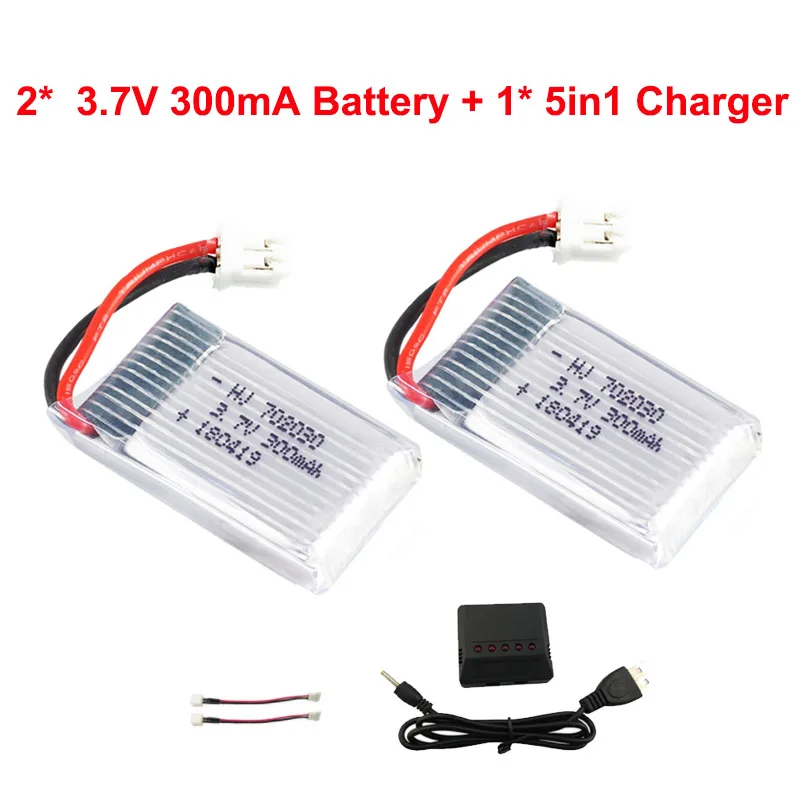 T2G2B-5in1CH-2LN 3,7 V 300mAh Lipo батарея для JJRC H56 T2G Дрон батарея для RC Quadcopter запасные части - Цвет: T2G2B-5in1CH-2LN