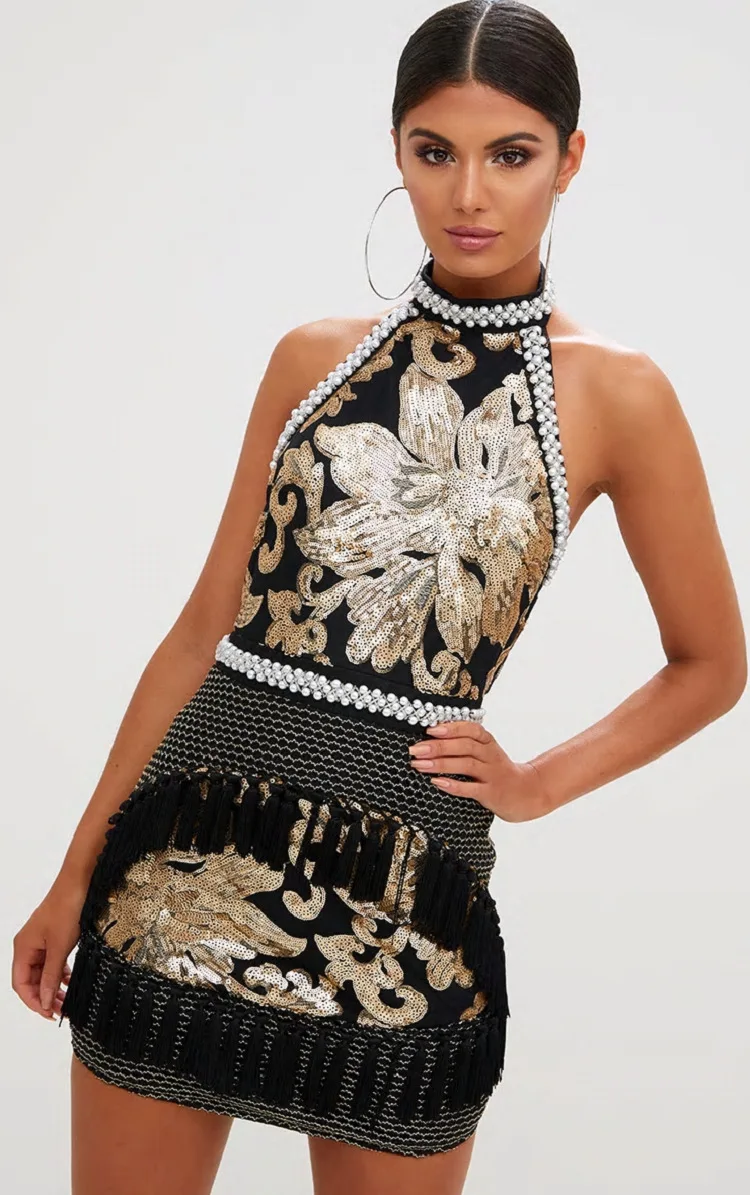 Бандажное платье с лямкой на шее сексуальное женское знаменитостей вечернее