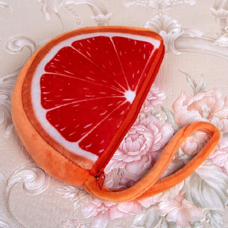 Женский Миниатюрный Плюшевый Кошелек для монет с принтом фруктов милый кошелек