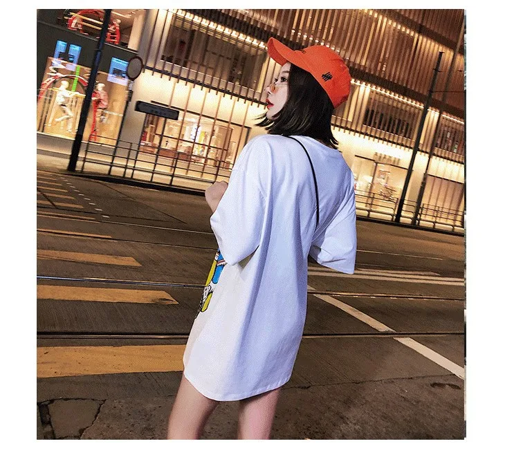 Женские летние футболки Женская Футболка Harajuku Ulzzang Tumblr Kawaii Femme повседневные топы