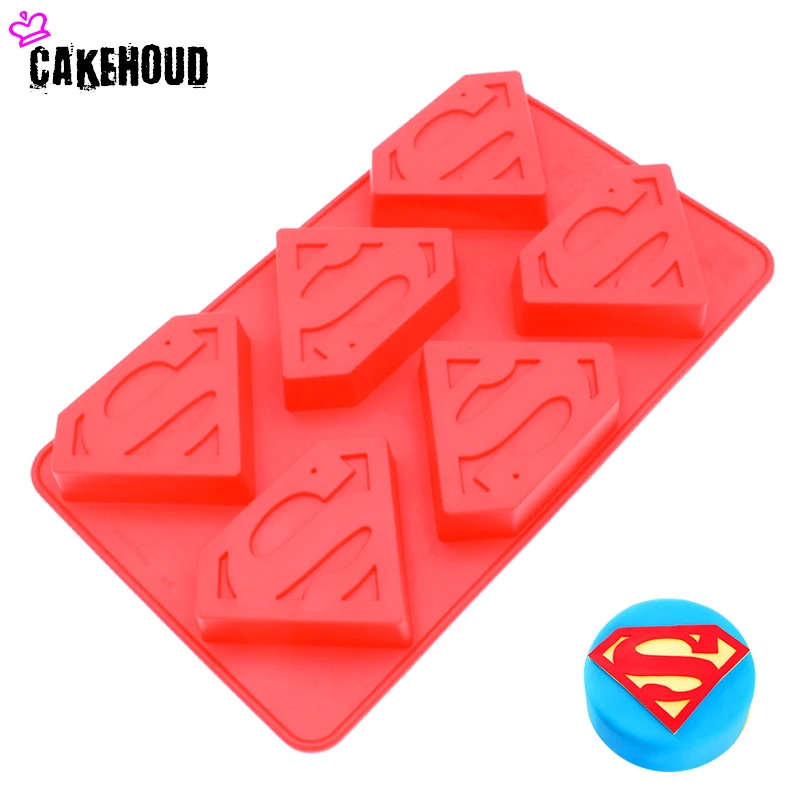 CAKEHOUD 6 отверстий 3D Герой Супермен S логотип Форма силиконовая форма для шоколада мусс силиконовая форма для выпечки торта