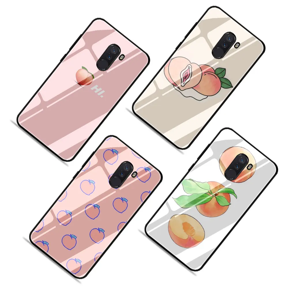 Розовый персиковый чехол для телефона из закаленного стекла для Xiaomi mi 8 9 Красный mi 4X 6A Note 5 6 7 Pro Pocophone F1