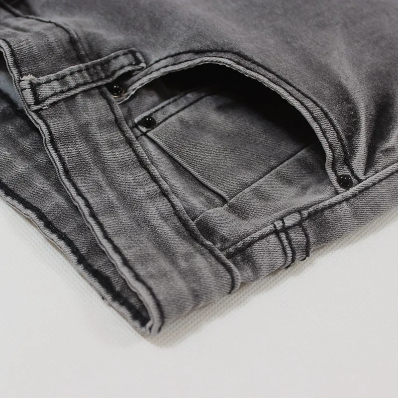 2020 джинсы с высокой талией девять корейских женских Дымчатых серых леггинсов