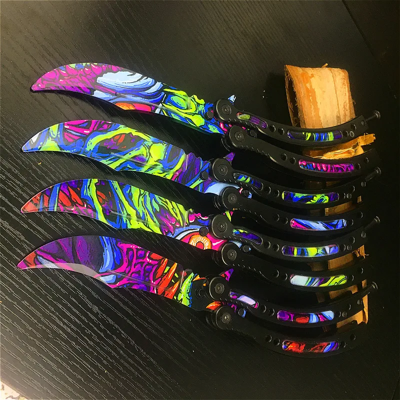 CS нож бабочка из морских водорослей тренировочный складной для самообороны не