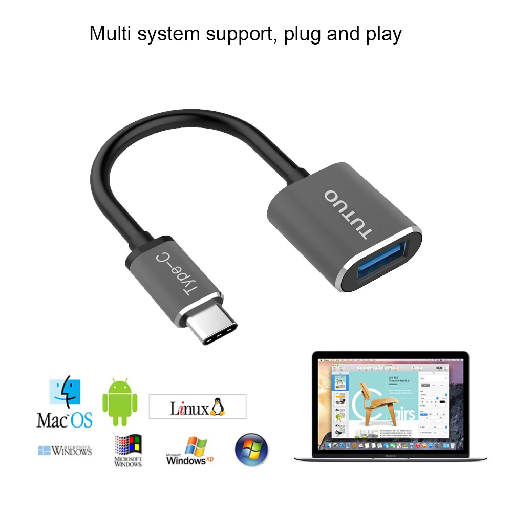 Tutuo Тип USB c OTG кабель адаптера Женский USB-3.0 штекер Тип-C адаптер для Macbook samsung S8 Nexus 5x6