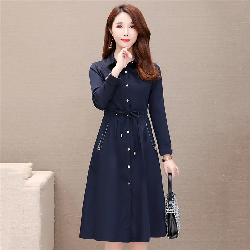 Верхняя одежда Женский тренчкот Весенняя Новая женская ветровка с поясом