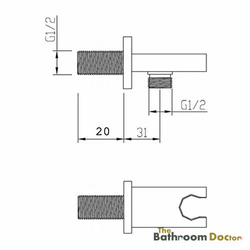 Квадратный ручной держатель для насадки душа биде воды на выходе Мужской G 1/2 &quot