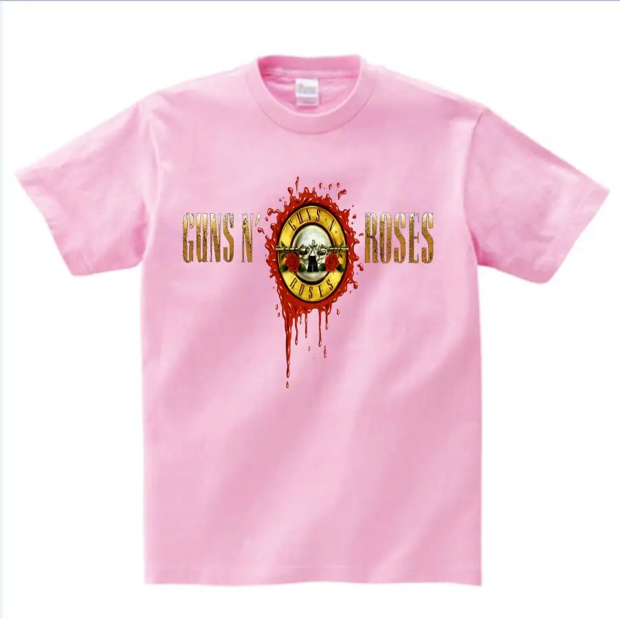 pink childreT-shirt Дети печати косая скала группа пистолет N Roses футболка с круглым вырезом Рубашка с короткими рукавами лето мальчик и девочка Прохладный Повседневное футболка футболки для грудничков NN - Цвет: pink childreT-shirt