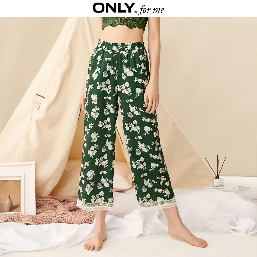 Женские свободные шифоновые пижамные брюки с кружевом и широкими