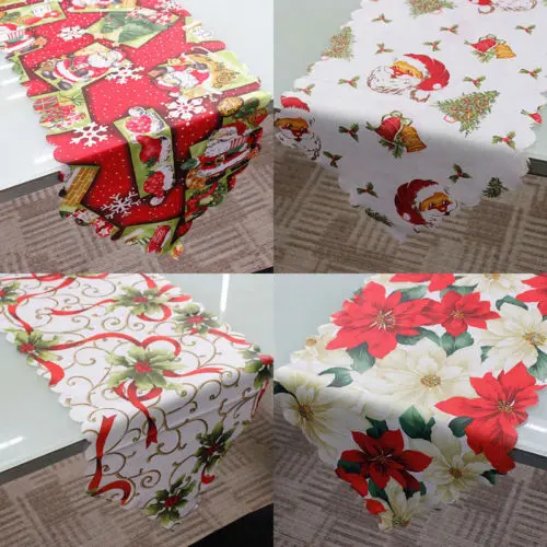 Горячая продажа Рождественский принт Настольная дорожка салфетки скатерть