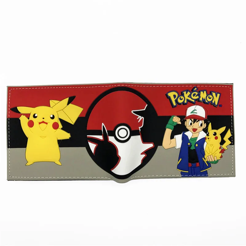 Pokemon Comics the Avengers бумажник с изображением персонажей из мультфильма Бэтмен флэш Супермен 3D кошелек с логотипом держатель кредитной карты мужской кошелек - Цвет: Pokemon
