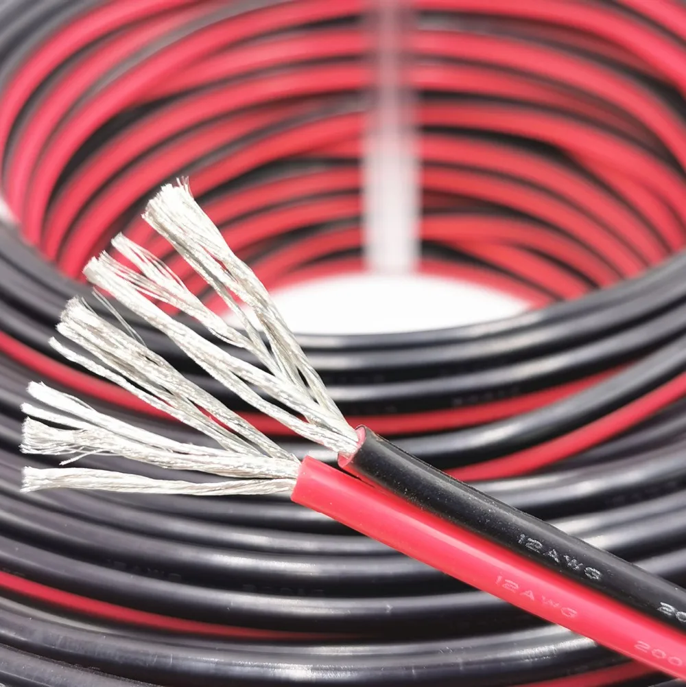 2pin удлинитель провода шнур 20awg Электрический провод с силиконовой оплеткой кабели 2 проводника параллельный провод линия мягкий медный провод