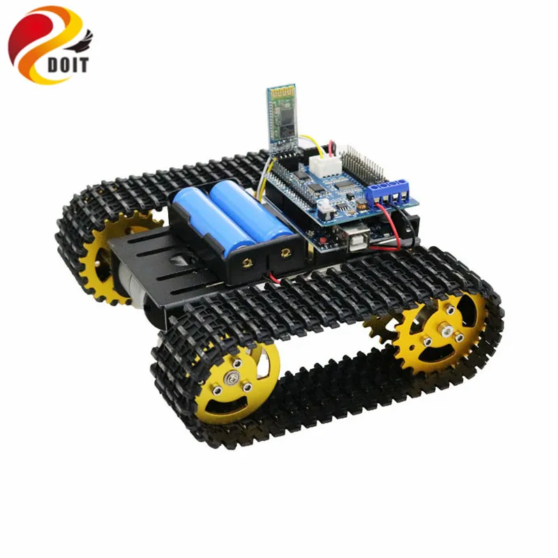 T101 Bluetooth/Handle/WiFi RC Control Robot Tank Chassis Car Kit with UNO R3 Development Board+ Motor Driver Board DIY Toy enlarge