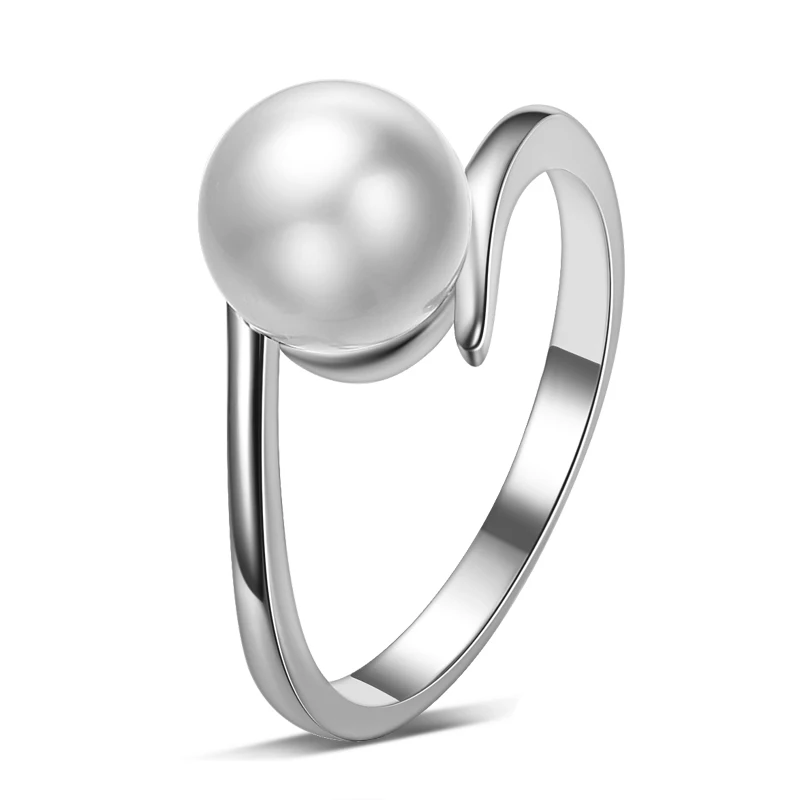 

New arrival high quality fashion Shell pearl 925 sterling silver ladies`wedding rings jewelry gift for women wholesale