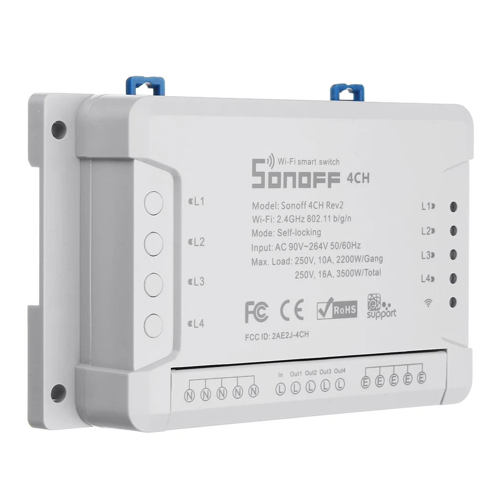 Sonoff 4CH R2 Pro R2 433 МГц банда RF беспроводной пульт дистанционного управления Умный дом Wifi модуль умный переключатель инчинг интерлок реле Alexa Google