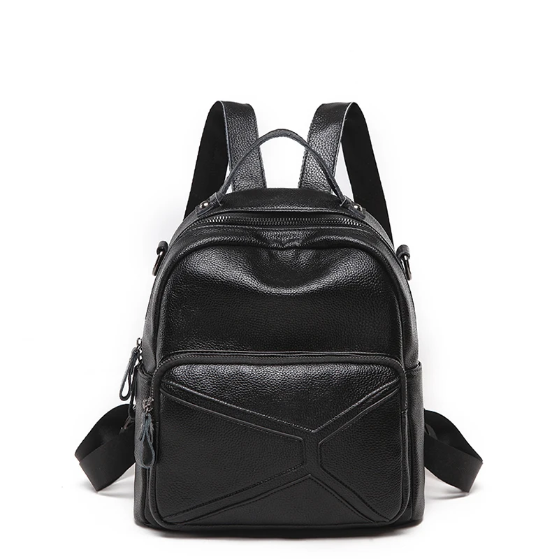

New Fashion Panelled Backpack Female Luxury Brand Famous Designer Genuine Leather Backpack Women Patchwork Bagpack Dropshipping