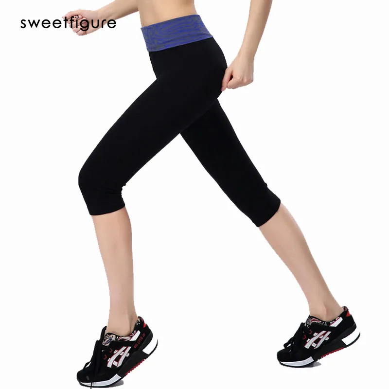 Брюки Капри леопардовые 2015 новые женские высокие эластичные обтягивающие с