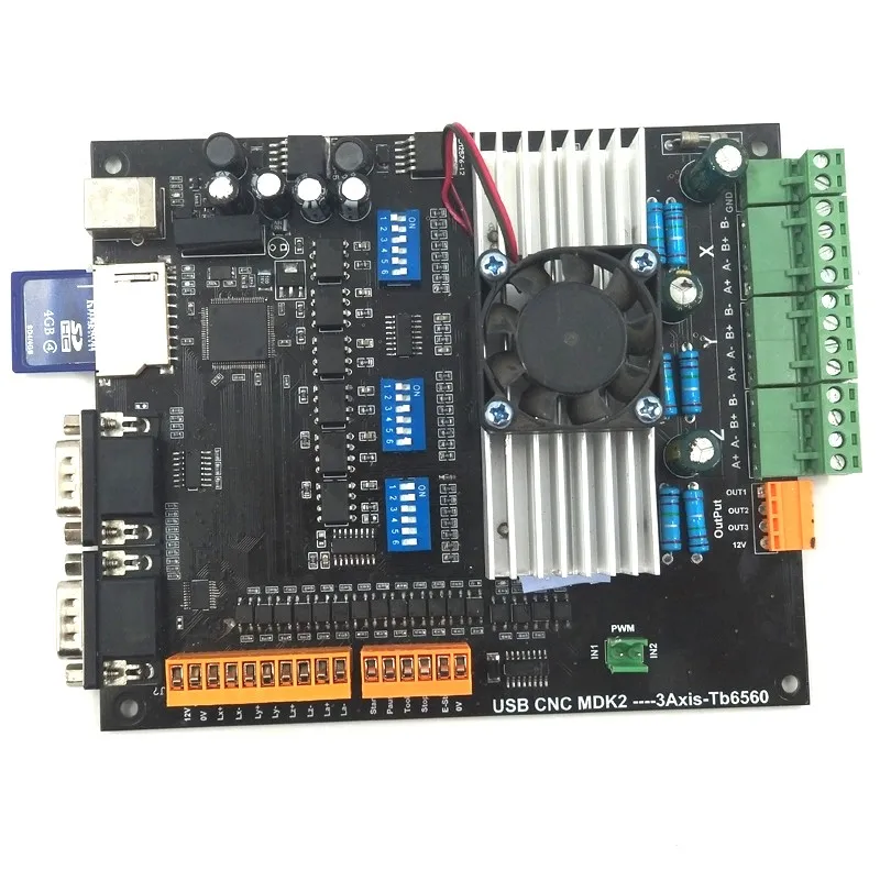 USB CNC 3 оси комплект 3 шт. Nema23 шаговый двигатель 57+ MDK2 плата контроллера двигателя+ 1 маховик+ 1 шт. мощность