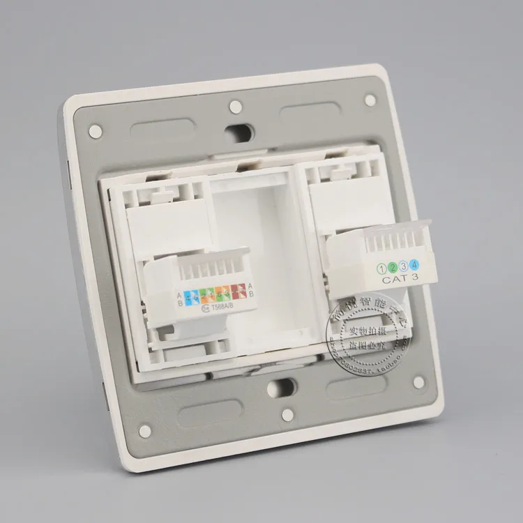 2 порта Cat3 телефон и RJ45 Cat5e сеть Ethernet LAN цвет Шампань розетка Выходная панель