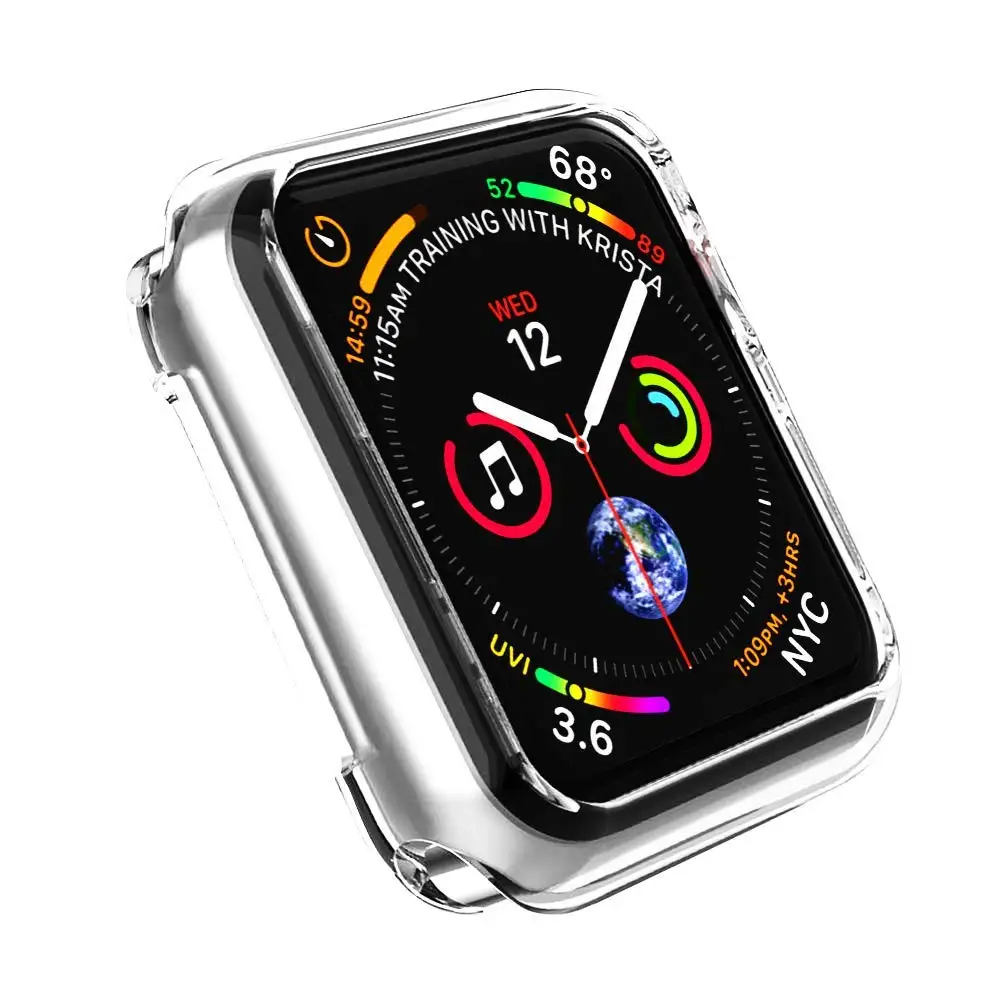 44 мм силиконовый мягкий чехол для apple watch 40 серия 4 прозрачные защитные чехлы из