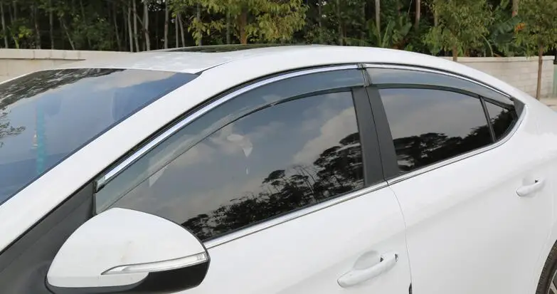 Пластиковый оконный козырек для Hyundai Elantra вентиляционные оттенки защита от