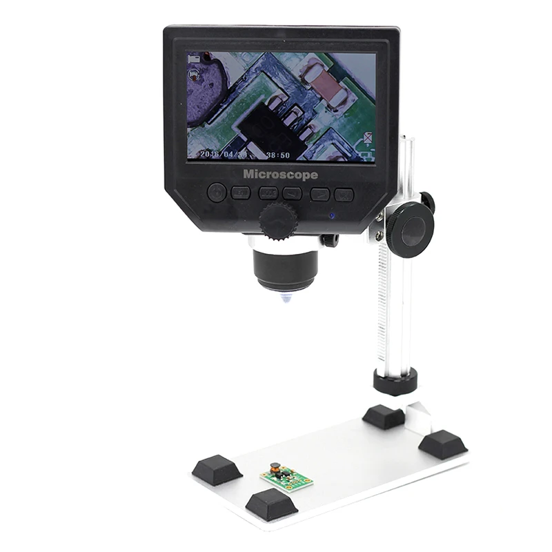 1-600X 3.6MP Портативный USB LCD Цифровой микроскоп с алюминиевым сплавом стент 4,3 дюймов HD oled-дисплей для BGA телефона