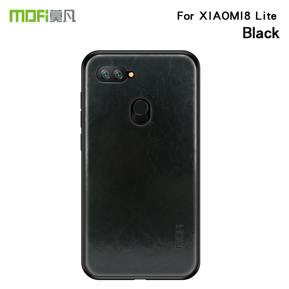 MOFi из искусственной кожи+ ТПУ+ PC чехол для Xiaomi Mi 8 Lite чехол для телефона s полная Защита задняя крышка для Xiaomi Mi 8 Lite чехол